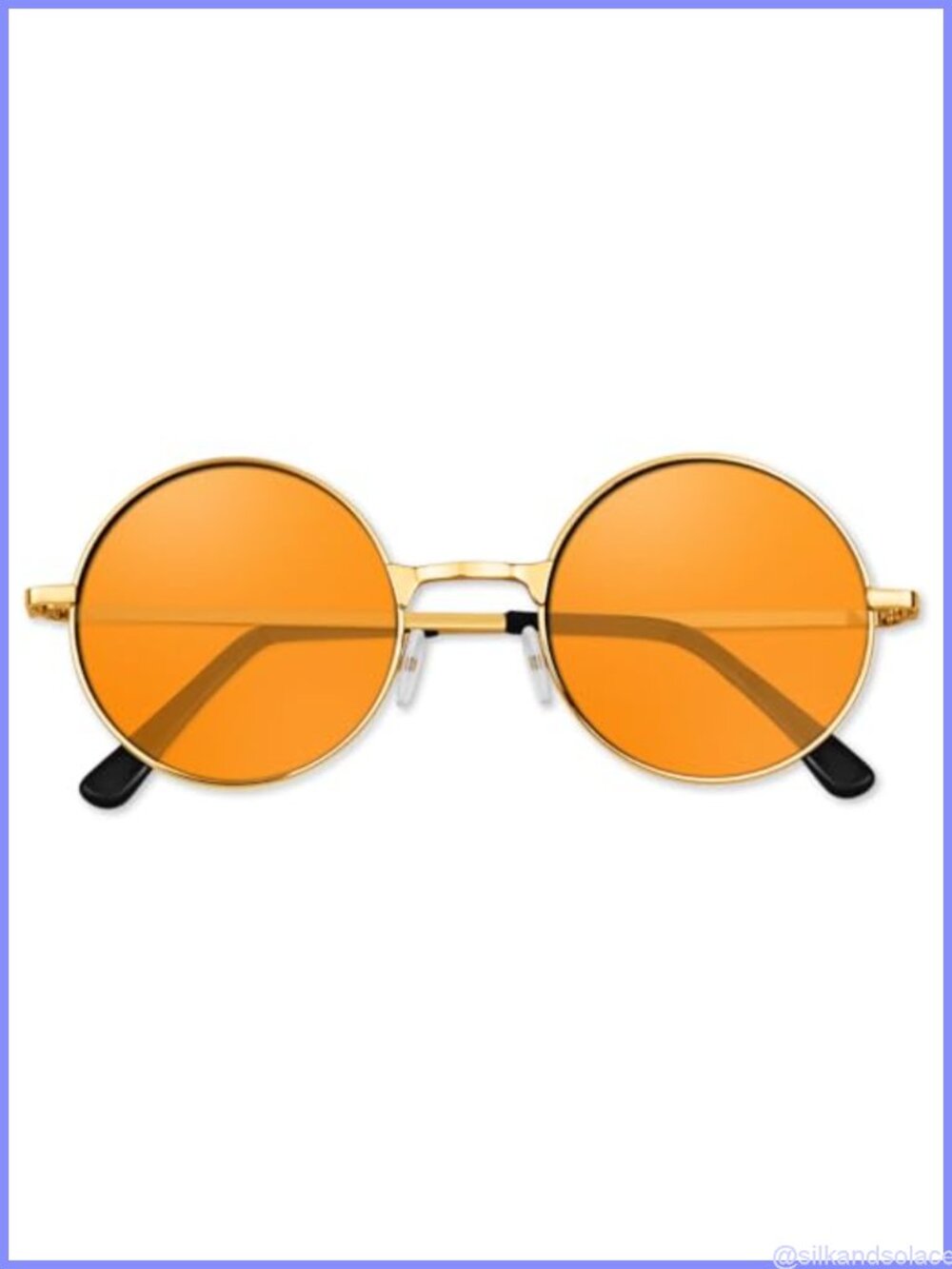 Round Hippie Sunglasses 70s Retro Party Costume Metal Frame 48mm